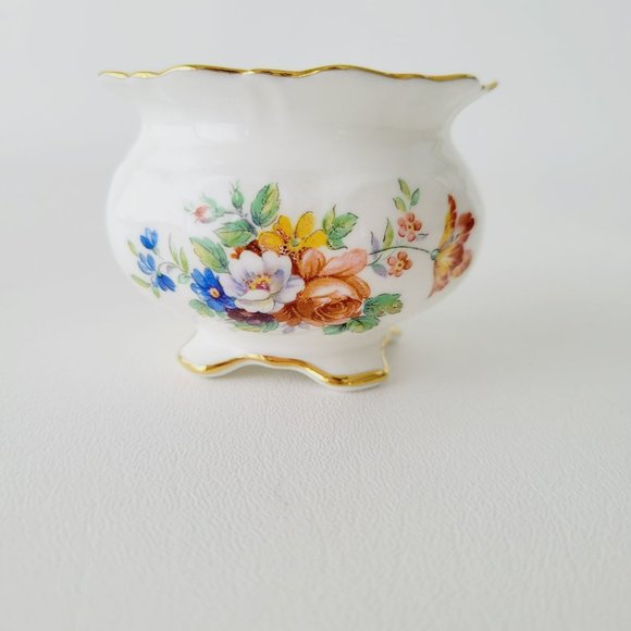 Vintage Aynsley Demitasse Floral 4fl. oz. Footed Creamer & Sugar Bowl, England - Picture 6 of 15